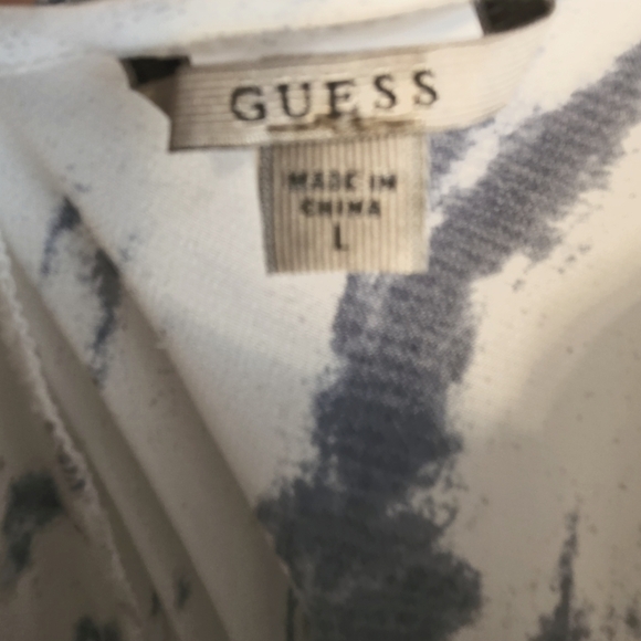 Guess Blue and White Tie-Dye Maxi High Low Dress Sz L - Picture 10 of 11